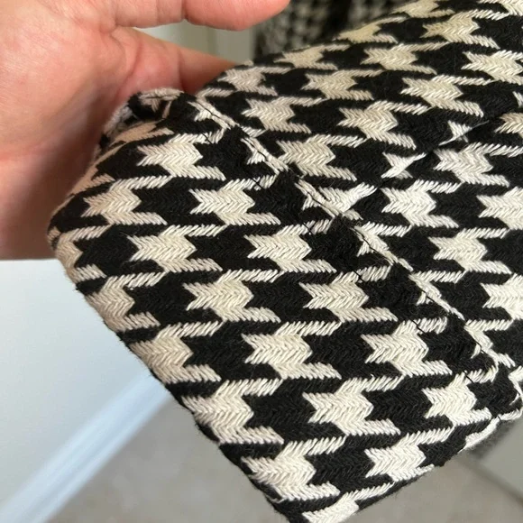 NEW Jou Jou Houndstooth Coat Black White Belted Juniors L / XL - Picture 6 of 14